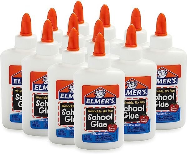 Elmer's Liquid School Glue, Washable, 4 Ounces Each, 12 Count - Great for Making Slime